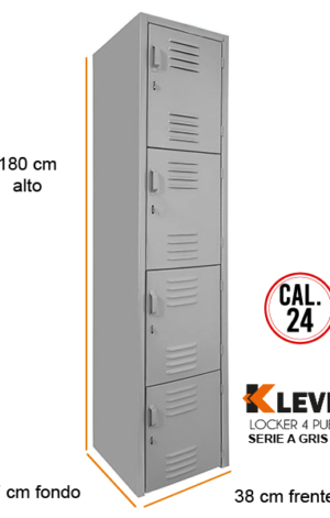 LOCKER 4 PUERTAS SERIE A GRIS