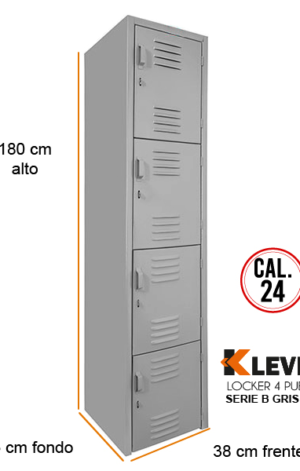 LOCKER 4 PUERTAS SERIE B GRIS