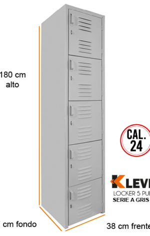 LOCKER 5 PUERTAS SERIE A GRIS